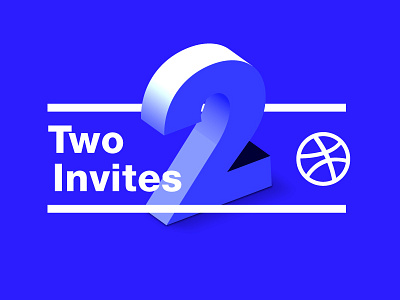 Dribbblers Wanted! Two Invites blue dribbble invite number two type