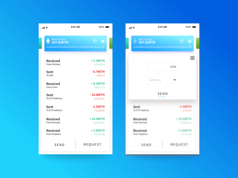 Quick Crypto Transaction Screens transaction cryptocurrency concept framer prototype ux ui app crypto