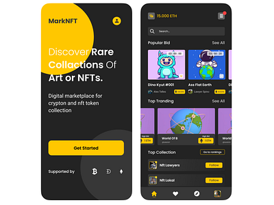First Shot Mobile UI - MarkNFT app ui