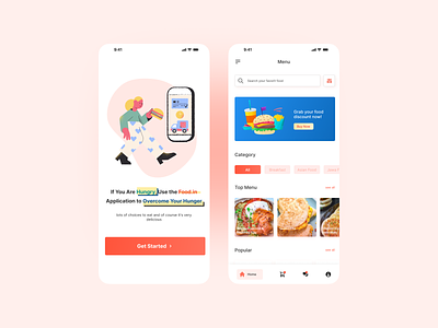 Food.in - Mobile App app delivery design food healthy mobile news news latter ui