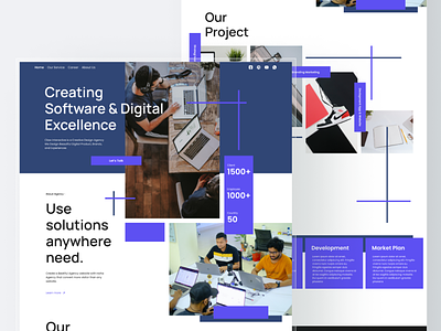 Haha Agency - Landing Page agency branding brutal clean company design digital marketing graphic design hero job landing page portofolio simple software studio ui ux website