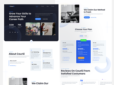 CourSi - Landing page career collage course education landing page learn learning motivation onlinecourse onlinetraining simple study training ui uiux ux website