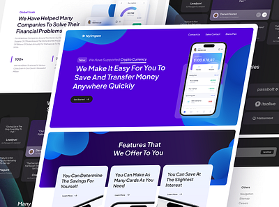 Nyimpen - Landing Page bank business credit crypto e wallet internet credit landing page modern money nft office payment portofolio simple ui uiux design ux wallet web design website design