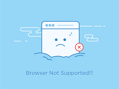 Browser Not Supported browser design emoji error graphic icon illustration ui ux