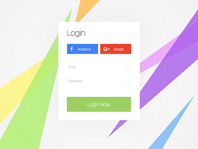 Login abstract clean colors flat form login simple ui ux