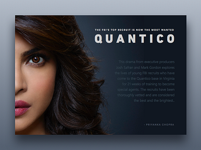 Quantico Poster blue clean poster quantico simple tv show ui