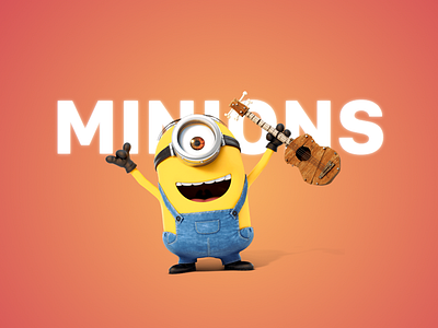 Minion Poster cartoon clean minion movie poster simple ui