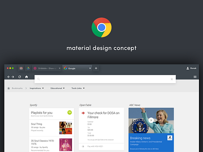 Google Chrome Concept Design800x600 browser flat ui google chrome material design redesign ui ux