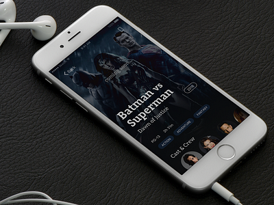 Movie Detail Screen batman vs superman clean ios app movie simple ui ux