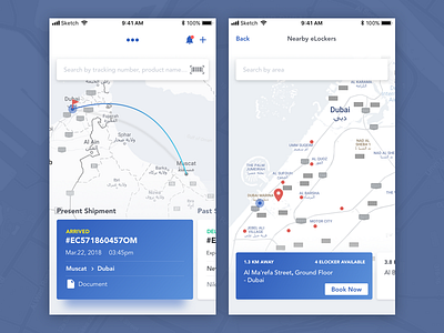 Shipment Tracking app maps minimalistic shipment tracking ui ux