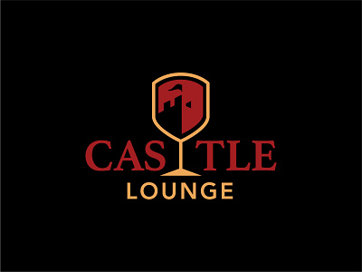 Castle Lounge castle glass identity logo lounge red wine