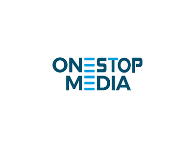 One Stop Media adobe illustrator blue branding bussiness logo design font illustration logo logo design vector