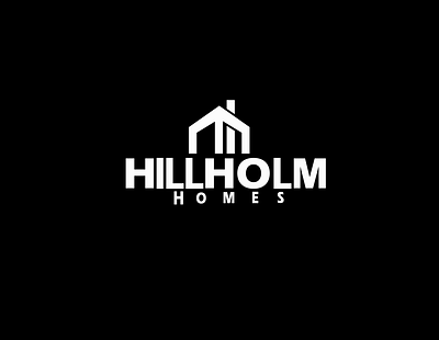 HILLHOLM HOMES logo adobe illustrator black bussiness logo bw design font home home logo icon icon design illustration logo logo design typography white