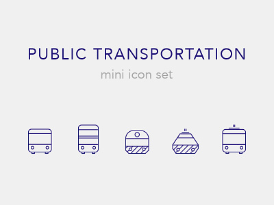 Public Transportation bus icon metro public railway set subway train tram transport transportation trolley