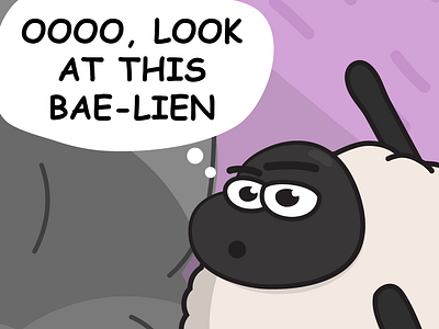 Helisheep flirting cartoon comic art comic book comics illustration sheep strip