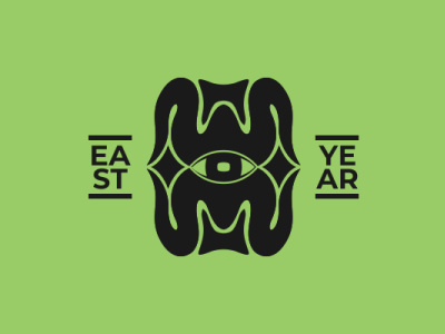 Monster WM combine design eye letter logo object