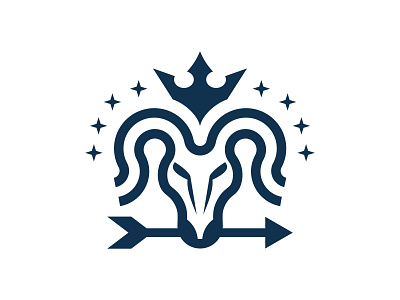 king goat animal arrow branding combine design king logo object