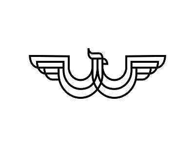 line eager animal bird black white combine design line logo monoline object