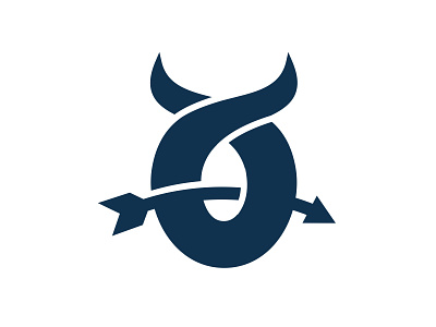 o bull animal branding combine design letter logo object