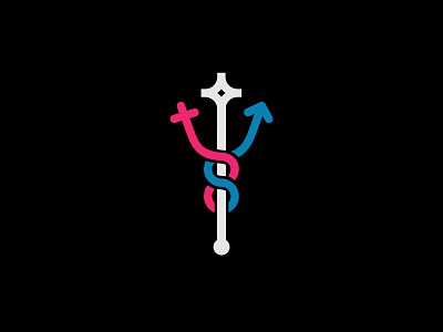 trident gender combine design gender logo man object trident trisula woman