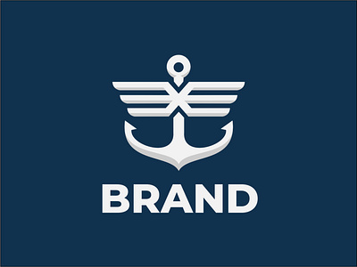 x wing anchor branding classy combine design letter logo modern object wing