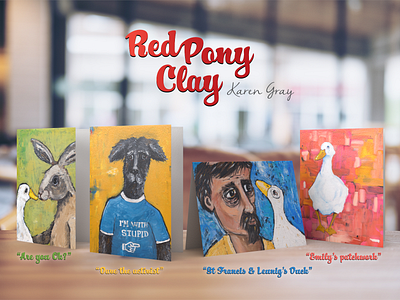 Red Pony Clay - Gift Cards branding design icon illustration illustrator indesign logo print design stationery typography visual identity