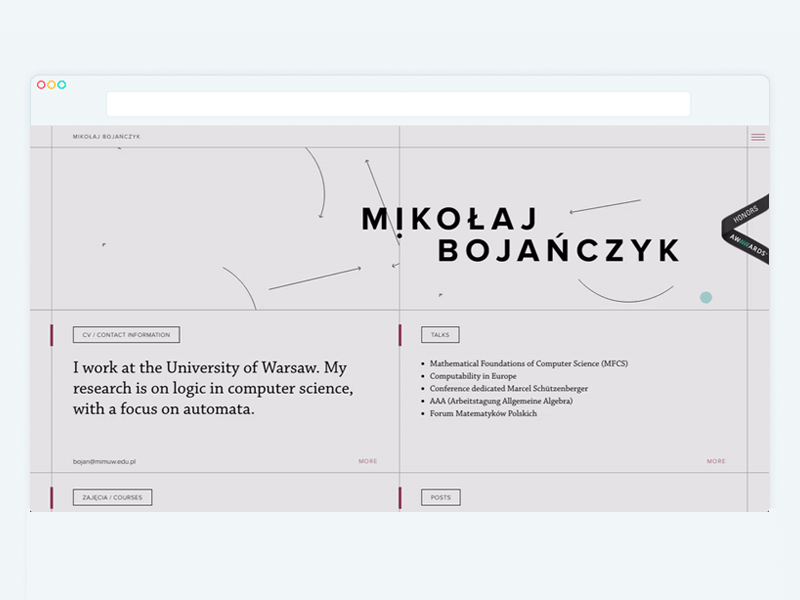 Professor Mikolaj Bojanczyk animation graphic design professor mikolaj bojanczyk science typography ui design university of warsaw web animation web design