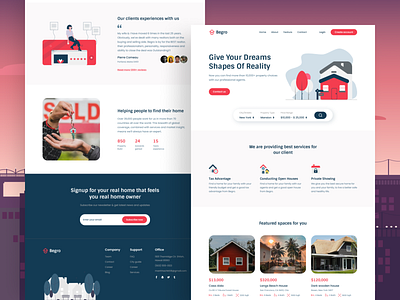 Begro - Real Estate Landing Page agency design figma figma design home homepage house illustration landingpage logo real estate typography ui ui design uiux ux ux design web ui website website design