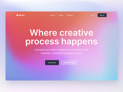 Bloom - Saas Landing Page Website Concept