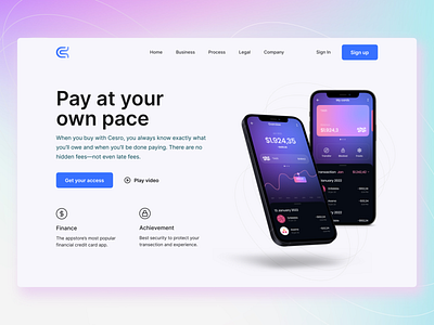 Credit Card App Landingpage (Header) app application banking app credit card design figma finance homepage landingpage logo management mockup payment ui ui design uiux ux ux design web website