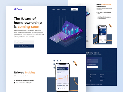 Finex Landingpage app banking credit card figma finance fintech homepage illustration isometric landingpage minimal mockup payment ui ui design uiux ux ux design web website