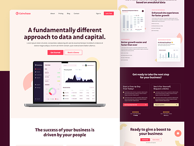CoinChase - Fintech Landing Page branding buisiness company dashboard design employment figma graphic design homepage interface logo marketing ui user experience user experience design ux web design web page website work
