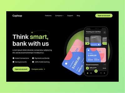 Capleap - Banking App Landing Page
