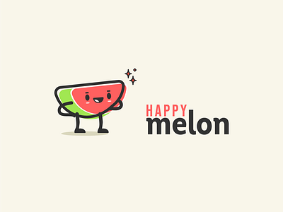 Happy Melon design fruit fruit logo graphic design happy melon illustration logo mascot mascot logo melon melon logo melon mascot smiley smiley melon vector