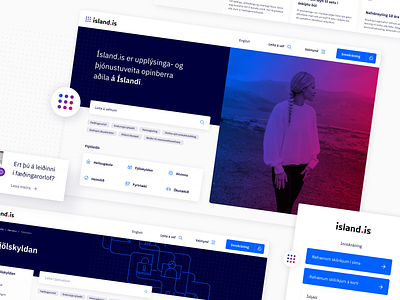 Digital Iceland design dot goverment government gradient grid iceland log in search sign in ui uiux user ux web design