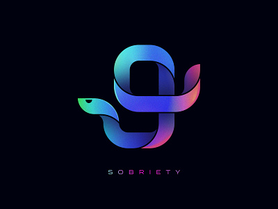 9 years sober 9 flash gradient holographic line logo nine snake sobriety
