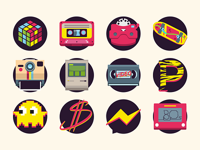 80's icon set for Zedge 80 80s icons oldschool retro vintage zedge