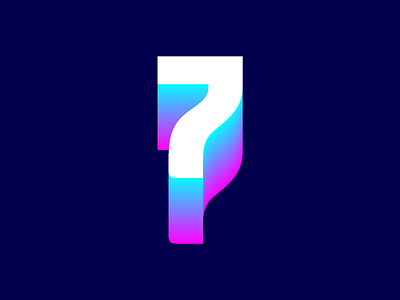 7 years sober 7 blend colorful gradient logo monogram number year