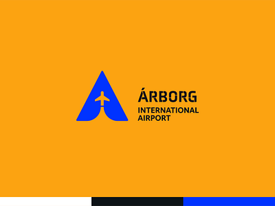 Árborg International Airport a airport iceland icon monogram simple