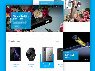 Síminn web store banner checkout e commerce hover mobile navigation phones responsive responsive design tech ui uiux ux web website