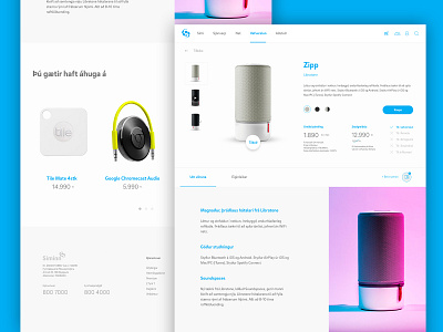 Síminn web store - Product page checkout design gradient icon picker product speaker ui uiux ux vibrant web website