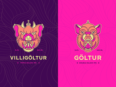 Upgrade beer beer branding beer label colorful hog hogs iceland icon illustration label logo pig pigs pink product product design retro simple typography vector