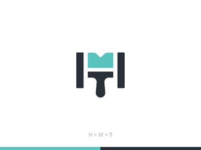 Hjölli Málari (Painter logo) - Monogram green hm logo hm monogram hm monogram iceland icon illustration logo logo design logodesign logotype monogram painter simple vector