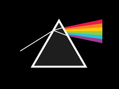 Light Prism black color dark side floyd light moon pink prism rainbow refraction triangle