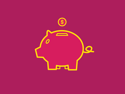 Piggy Bank bank coin finance fundraising investment money outline piggy savings simple