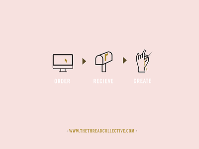 The Thread Collective icons brand branding creatives design emblem emblem logo emblems green hand icon icons illustration logo needle pattern pink sewing thread typography