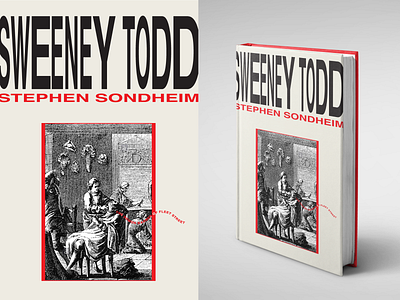 Sweeney Todd Book Cover black book book cover cream red sweeney todd tan type typography