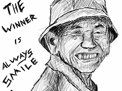 the winner is always smile digital illustration digital painting digitalart digitalsketch drawingart illustration quote quote design sketch sketchbook sketching