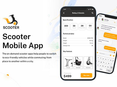 Scooter Mobile App Design branding graphic design mobile app mobile design mobileapp scooter app ui uiux