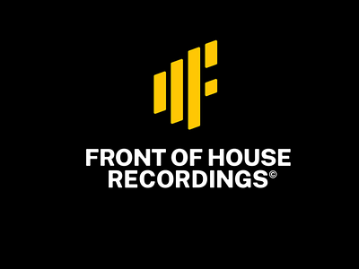 Front of House Recordings Brand Logo animation branding design graphic design logo logodesign mobile design motion graphics musicapp ui